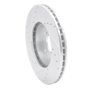 Acura CSX Brake Rotor (1) - Front Right - R1 Concepts - Drilled & Slotted - Silver - `98-`22